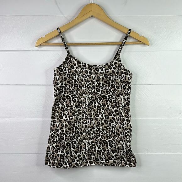 FRENCH LAUNDRY Brown White Cheetah Animal Print‎ Cami Camisole Top Size Small - Picture 1 of 8